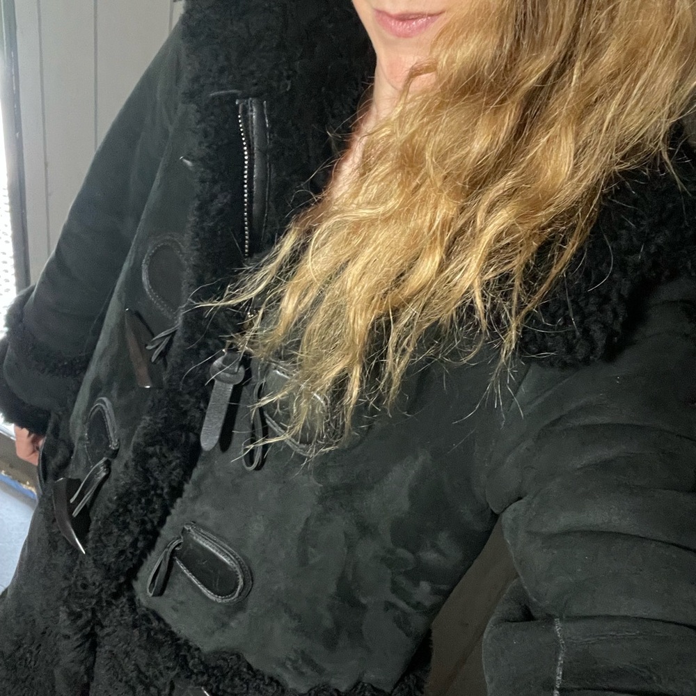 Coach Shearling Duffle Coat Jacket with Wooden Toggles and Ridiculous Hood! - Picture 6 of 16